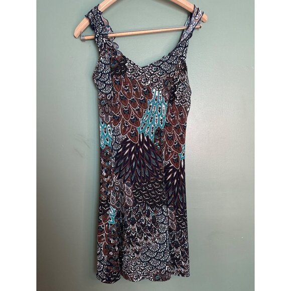 Connected Apparel Women’s 6 Boho Western Artsy Mini Dress Babydoll Chic y2k - Picture 1 of 8